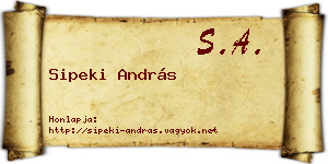 Sipeki András névjegykártya